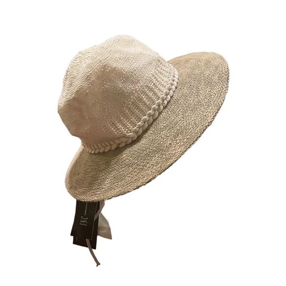 NWT INC International Concepts cream beige hat braid detail - Picture 5 of 7